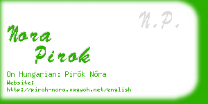 nora pirok business card